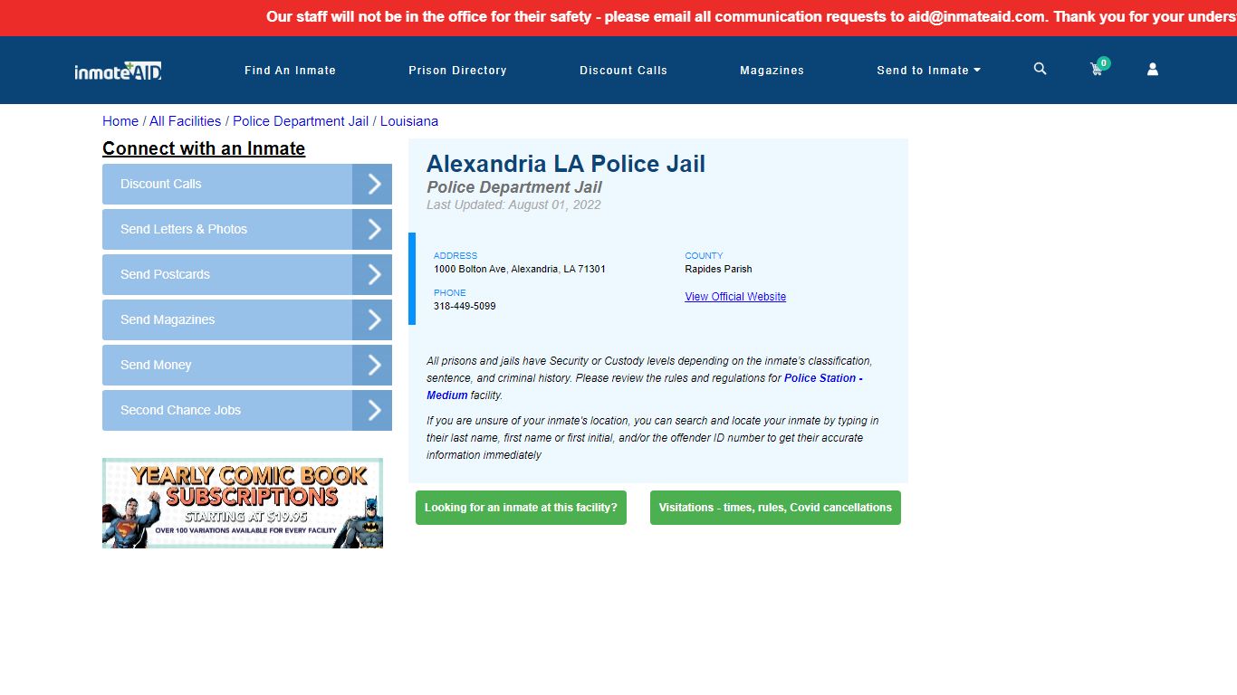 Alexandria LA Police Jail & Inmate Search - Alexandria, LA